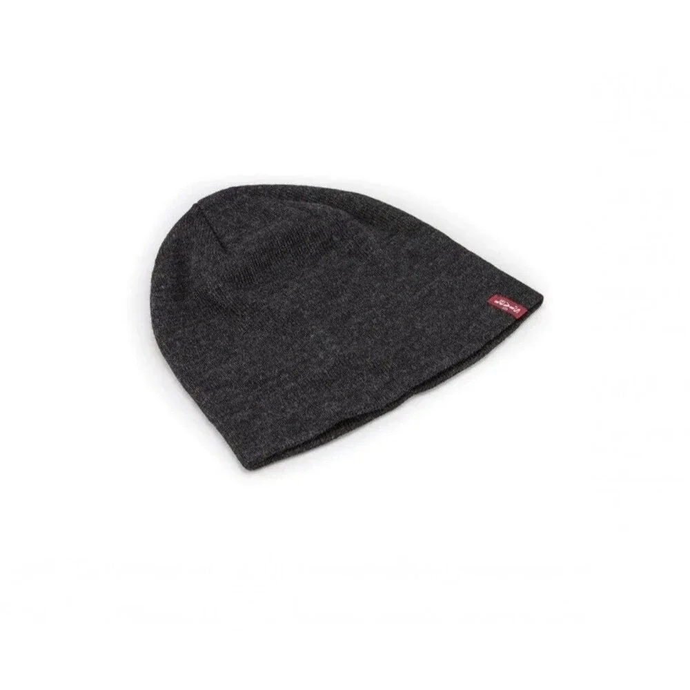 LEVI'S Mens Beanie Dark Grey OS Logo Fall Winter Outdoors